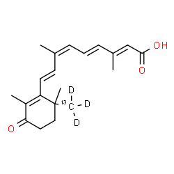 ChemSpider 2D Image | (9cis)-4-Oxo(16-~13~C,16,16,16-~2~H_3_)retinoic acid | C1913CH23D3O3