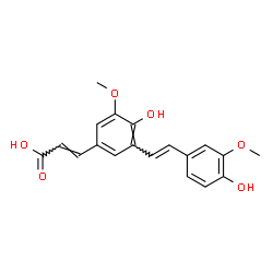 ChemSpider 2D Image | (2E)-3-{4-Hydroxy-3-[(E)-2-(4-hydroxy-3-methoxyphenyl)vinyl]-5-methoxyphenyl}acrylic acid | C19H18O6