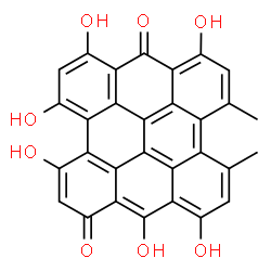 ChemSpider 2D Image | 3,4,6,8,13,14-Hexahydroxy-10,11-dimethylphenanthro[1,10,9,8-opqra]perylene-1,7-dione | C30H16O8
