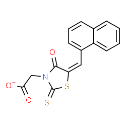 ChemSpider 2D Image | [(5E)-5-(1-Naphthylmethylene)-4-oxo-2-thioxo-1,3-thiazolidin-3-yl]acetate | C16H10NO3S2