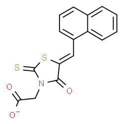 ChemSpider 2D Image | [(5Z)-5-(1-Naphthylmethylene)-4-oxo-2-thioxo-1,3-thiazolidin-3-yl]acetate | C16H10NO3S2
