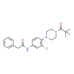 ChemSpider 2D Image | N-{3-Chloro-4-[4-(2,2-dimethylpropanoyl)-1-piperazinyl]phenyl}-2-phenylacetamide | C23H28ClN3O2