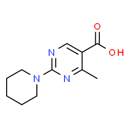 ChemSpider 2D Image | 4-Methyl-2-(1-piperidinyl)-5-pyrimidinecarboxylic acid | C11H15N3O2