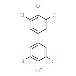 ChemSpider 2D Image | 3,3',5,5'-Tetrachloro-4,4'-biphenyldiolate | C12H4Cl4O2