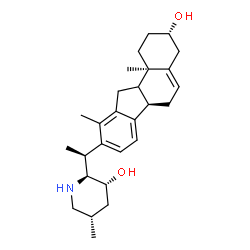 ChemSpider 2D Image | (3beta,9xi,23R)-14,15,16,17-Tetradehydroveratraman-3,23-diol | C27H39NO2