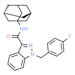 ChemSpider 2D Image | N-[(3R,5S)-Adamantan-1-yl]-1-(4-fluorobenzyl)-1H-indazole-3-carboxamide | C25H26FN3O