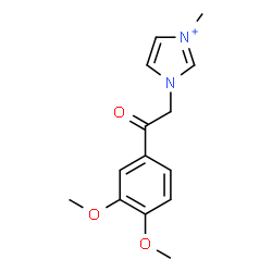ChemSpider 2D Image | 1-[2-(3,4-Dimethoxyphenyl)-2-oxoethyl]-3-methyl-1H-imidazol-3-ium | C14H17N2O3