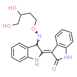 ChemSpider 2D Image | (3Z)-3-{(3E)-3-[(3,4-Dihydroxybutoxy)imino]-1,3-dihydro-2H-indol-2-ylidene}-1,3-dihydro-2H-indol-2-one | C20H19N3O4