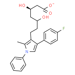ChemSpider 2D Image | (3R)-7-[4-(4-Fluorophenyl)-2-methyl-1-phenyl-1H-pyrrol-3-yl]-3,5-dihydroxyheptanoate | C24H25FNO4