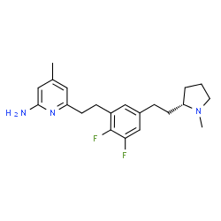ChemSpider 2D Image | 6-[2-(2,3-Difluoro-5-{2-[(2R)-1-methyl-2-pyrrolidinyl]ethyl}phenyl)ethyl]-4-methyl-2-pyridinamine | C21H27F2N3
