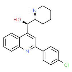 ChemSpider 2D Image | (R)-[2-(4-Chlorophenyl)-4-quinolinyl][(2R)-2-piperidinyl]methanol | C21H21ClN2O
