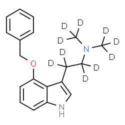 ChemSpider 2D Image | 2-[4-(Benzyloxy)-1H-indol-3-yl]-N,N-bis[(~2~H_3_)methyl](~2~H_4_)ethanamine | C19H12D10N2O