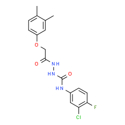 ChemSpider 2D Image | N-(3-Chloro-4-fluorophenyl)-2-[(3,4-dimethylphenoxy)acetyl]hydrazinecarboxamide | C17H17ClFN3O3