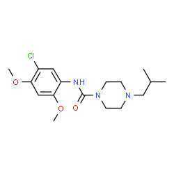 ChemSpider 2D Image | N-(5-Chloro-2,4-dimethoxyphenyl)-4-isobutyl-1-piperazinecarboxamide | C17H26ClN3O3