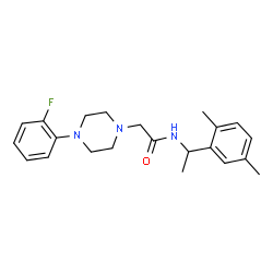 ChemSpider 2D Image | N-[1-(2,5-Dimethylphenyl)ethyl]-2-[4-(2-fluorophenyl)-1-piperazinyl]acetamide | C22H28FN3O