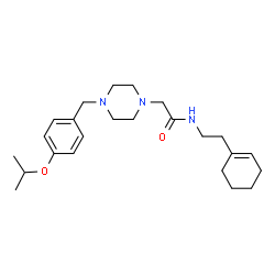 ChemSpider 2D Image | N-[2-(1-Cyclohexen-1-yl)ethyl]-2-[4-(4-isopropoxybenzyl)-1-piperazinyl]acetamide | C24H37N3O2