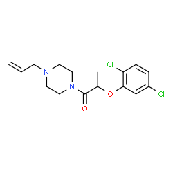 ChemSpider 2D Image | 1-(4-Allyl-1-piperazinyl)-2-(2,5-dichlorophenoxy)-1-propanone | C16H20Cl2N2O2