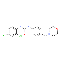 ChemSpider 2D Image | 1-(2,4-Dichlorophenyl)-3-[4-(4-morpholinylmethyl)phenyl]urea | C18H19Cl2N3O2