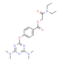 ChemSpider 2D Image | 2-(Diethylamino)-2-oxoethyl 4-{[4,6-bis(dimethylamino)-1,3,5-triazin-2-yl]oxy}benzoate | C20H28N6O4