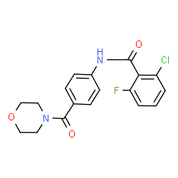 ChemSpider 2D Image | 2-Chloro-6-fluoro-N-[4-(4-morpholinylcarbonyl)phenyl]benzamide | C18H16ClFN2O3