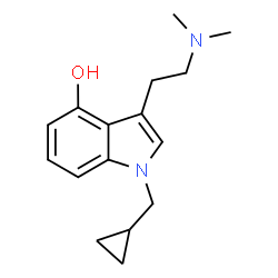 ChemSpider 2D Image | 1-(Cyclopropylmethyl)-3-[2-(dimethylamino)ethyl]-1H-indol-4-ol | C16H22N2O