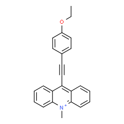 ChemSpider 2D Image | 9-[(4-Ethoxyphenyl)ethynyl]-10-methylacridinium | C24H20NO
