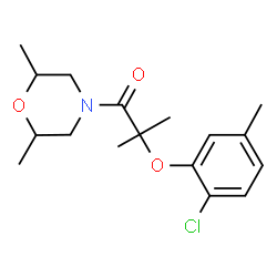 ChemSpider 2D Image | 2-(2-Chloro-5-methylphenoxy)-1-(2,6-dimethyl-4-morpholinyl)-2-methyl-1-propanone | C17H24ClNO3