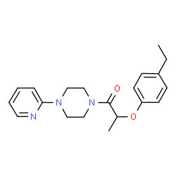 ChemSpider 2D Image | 2-(4-Ethylphenoxy)-1-[4-(2-pyridinyl)-1-piperazinyl]-1-propanone | C20H25N3O2
