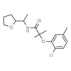 ChemSpider 2D Image | 2-(2-Chloro-5-methylphenoxy)-2-methyl-N-[1-(tetrahydro-2-furanyl)ethyl]propanamide | C17H24ClNO3