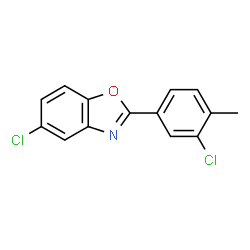 ChemSpider 2D Image | 5-Chloro-2-(3-chloro-4-methylphenyl)-1,3-benzoxazole | C14H9Cl2NO