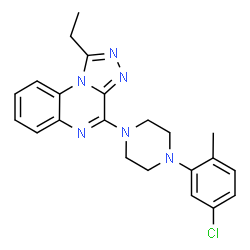ChemSpider 2D Image | 4-[4-(5-Chloro-2-methylphenyl)-1-piperazinyl]-1-ethyl[1,2,4]triazolo[4,3-a]quinoxaline | C22H23ClN6
