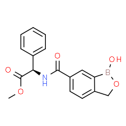 ChemSpider 2D Image | Methyl (2R)-{[(1-hydroxy-1,3-dihydro-2,1-benzoxaborol-6-yl)carbonyl]amino}(phenyl)acetate | C17H16BNO5