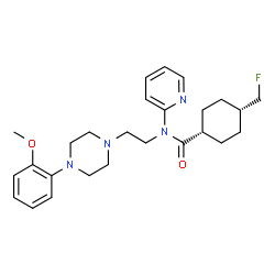 ChemSpider 2D Image | cis-4-(Fluoromethyl)-N-{2-[4-(2-methoxyphenyl)-1-piperazinyl]ethyl}-N-(2-pyridinyl)cyclohexanecarboxamide | C26H35FN4O2