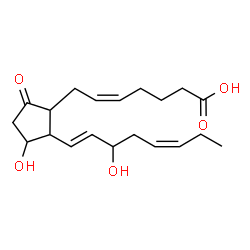 ChemSpider 2D Image | (5Z,13E,17Z)-11,15-Dihydroxy-9-oxoprosta-5,13,17-trien-1-oic acid | C20H30O5