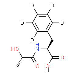 ChemSpider 2D Image | N-[(2S)-2-Hydroxypropanoyl]-L-(2,3,4,5,6-~2~H_5_)phenylalanine | C12H10D5NO4