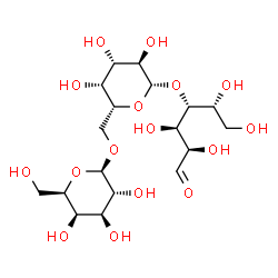ChemSpider 2D Image | beta-D-Galactopyranosyl-(1->6)-beta-D-galactopyranosyl-(1->4)-D-glucose | C18H32O16