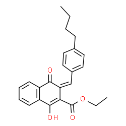 ChemSpider 2D Image | Ethyl (3Z)-3-(4-butylbenzylidene)-1-hydroxy-4-oxo-3,4-dihydro-2-naphthalenecarboxylate | C24H24O4