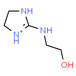 ChemSpider 2D Image | 2-[(2-Hydroxyethyl)amino]-4,5-dihydro-1H-imidazol-3-ium | C5H12N3O