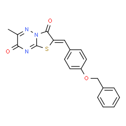 ChemSpider 2D Image | (2Z)-2-[4-(Benzyloxy)benzylidene]-6-methyl-7H-[1,3]thiazolo[3,2-b][1,2,4]triazine-3,7(2H)-dione | C20H15N3O3S