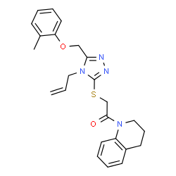 ChemSpider 2D Image | 2-({4-Allyl-5-[(2-methylphenoxy)methyl]-4H-1,2,4-triazol-3-yl}sulfanyl)-1-(3,4-dihydro-1(2H)-quinolinyl)ethanone | C24H26N4O2S