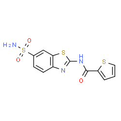 ChemSpider 2D Image | N-(6-Sulfamoyl-1,3-benzothiazol-2-yl)-2-thiophenecarboxamide | C12H9N3O3S3
