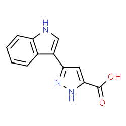 ChemSpider 2D Image | 3-(1H-Indol-3-yl)-1H-pyrazole-5-carboxylic acid | C12H9N3O2