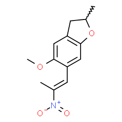 ChemSpider 2D Image | 5-Methoxy-2-methyl-6-[(1E)-2-nitro-1-propen-1-yl]-2,3-dihydro-1-benzofuran | C13H15NO4