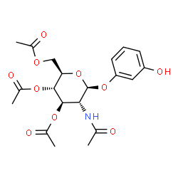 ChemSpider 2D Image | 3-Hydroxyphenyl 2-acetamido-3,4,6-tri-O-acetyl-2-deoxy-beta-D-glucopyranoside | C20H25NO10