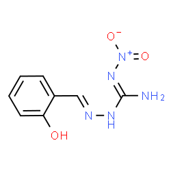 ChemSpider 2D Image | (2E)-2-(2-Hydroxybenzylidene)-N-nitrohydrazinecarboximidamide | C8H9N5O3
