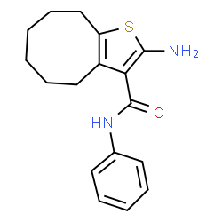 ChemSpider 2D Image | 2-amino-N-phenyl-4H,5H,6H,7H,8H,9H-cycloocta[b]thiophene-3-carboxamide | C17H20N2OS