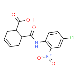 ChemSpider 2D Image | 6-[(4-Chloro-2-nitrophenyl)carbamoyl]-3-cyclohexene-1-carboxylic acid | C14H13ClN2O5