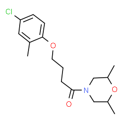 ChemSpider 2D Image | 4-(4-Chloro-2-methylphenoxy)-1-(2,6-dimethyl-4-morpholinyl)-1-butanone | C17H24ClNO3
