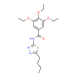 ChemSpider 2D Image | N-(5-Butyl-1,3,4-thiadiazol-2-yl)-3,4,5-triethoxybenzamide | C19H27N3O4S