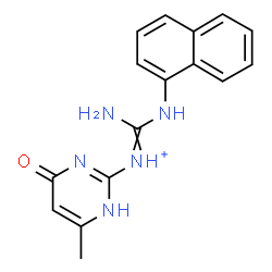 ChemSpider 2D Image | Amino-N-(6-methyl-4-oxo-1,4-dihydro-2-pyrimidinyl)(1-naphthylamino)methaniminium | C16H16N5O